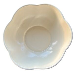 Metlox Rare California Pottery Off White Vintage Ceramic Scalloped Serving Bowl